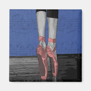 Bailarina de ballet con imán de zapatos rosados