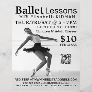 Bailarina de ballet, volante publicitario de lecci