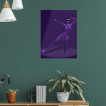 Bailarina de cabaret en cartel del foco - Póster