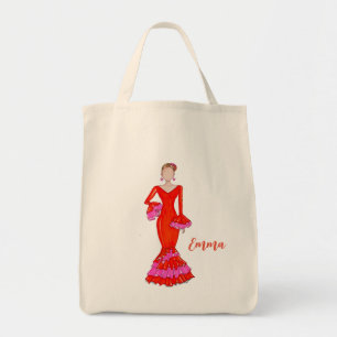 Bailarina de flamenco con bolsa de tocador de vest