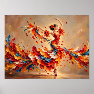 Bailarina de Flamenco Hojas de Otoño Arte