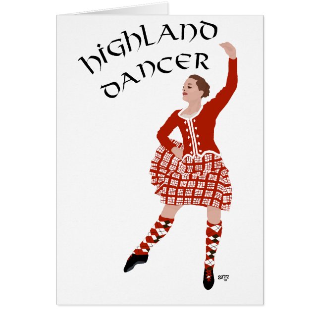 Bailarina de las Highlands escocesas de rojo (Frente)