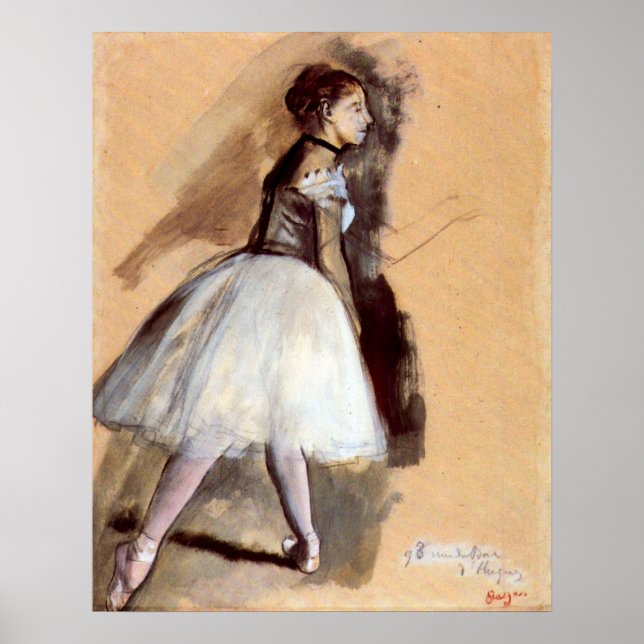 Bailarina de pie de Edgar Degas, arte de ballet vi (Frente)