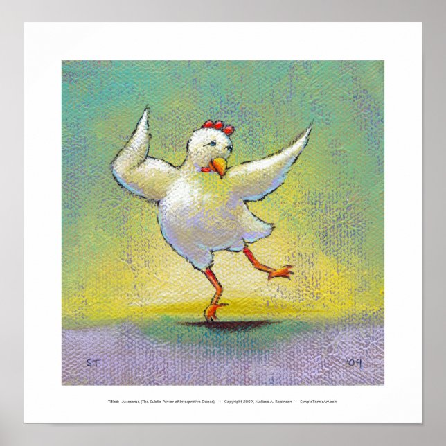 Bailarina de pollo arte divertido moderno de baile (Frente)