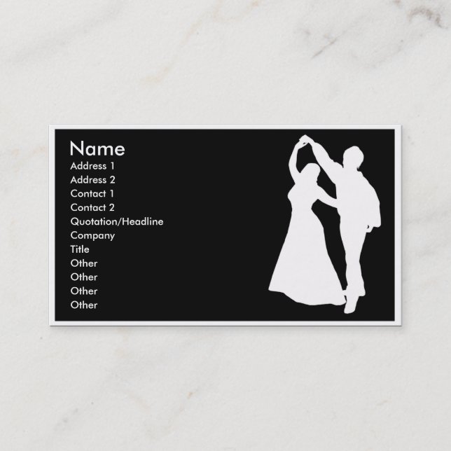 bailarina de salón de baile Tarjeta de negocios (Anverso)