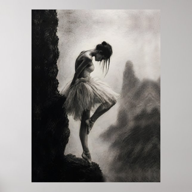 Bailarina en el Borde del Acantilado Arte Dramátic (Frente)
