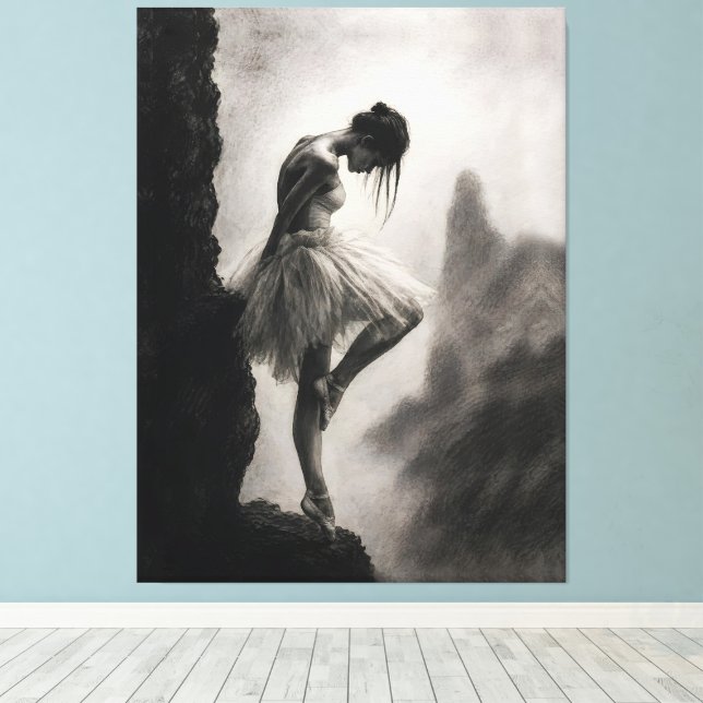Bailarina en el borde del acantilado Arte dramátic (Insitu (piso de madera))