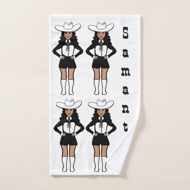 Bailarina/Majorette de blanco negro occidental #2 (Toalla de mano)