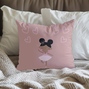 Bailarina Negra Almohada Rosa