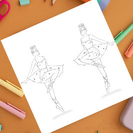 bailarina, página de coloración relajante