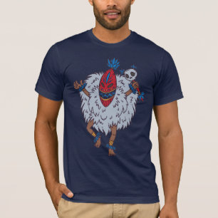 Bailarina tribal étnica con camiseta de máscara