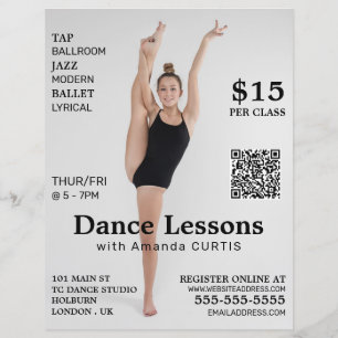 Bailarina, volante de publicidad de clases de bail