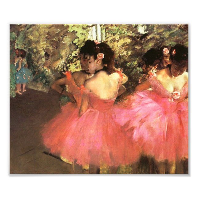 Bailarinas de Degas con foto impresa en rosa (Frente)
