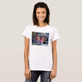 Bailarinas de inclinación mujeres camiseta blanca