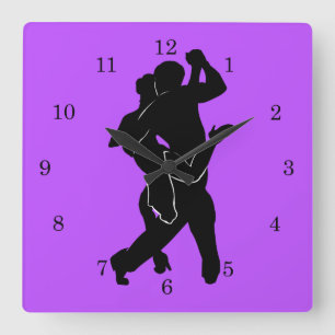 Bailarinas de tango de reloj de pared de color per