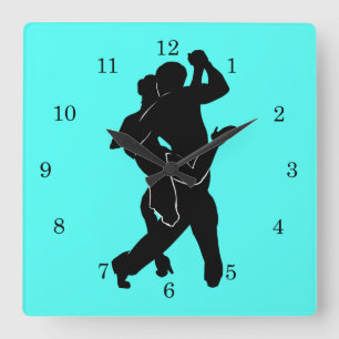 Bailarinas de tango de reloj de pared de color per