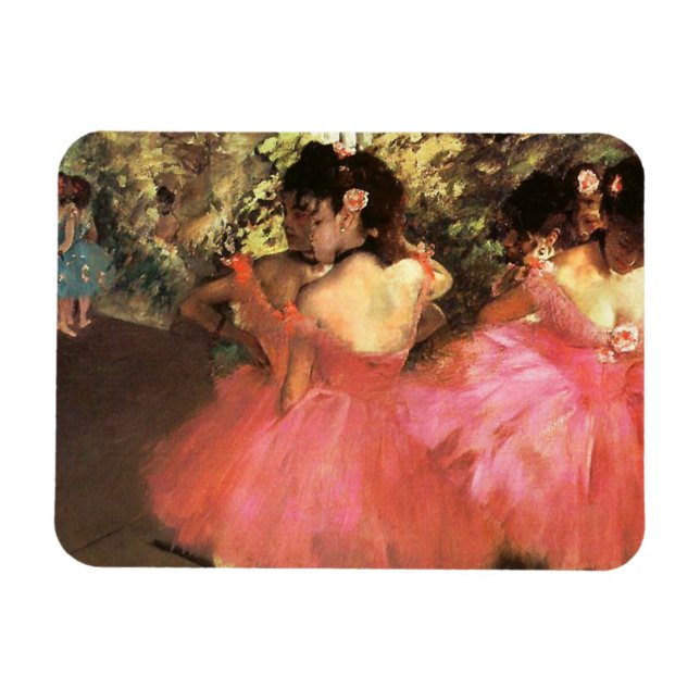 Bailarinas Degas en imán rosa (Horizontal)