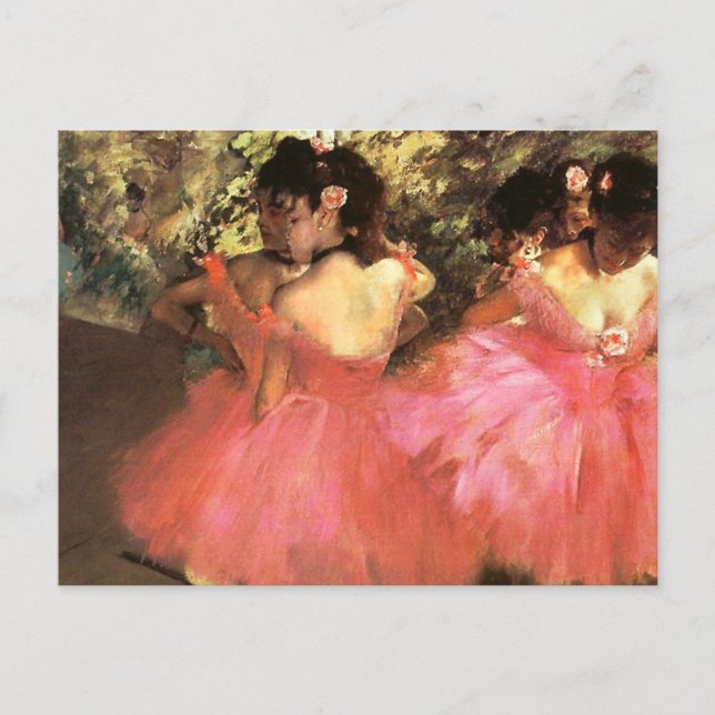 Bailarinas Degas en postal rosa (Anverso)