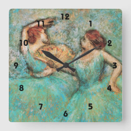 Bailarinas por el reloj de pared del cuadrado del