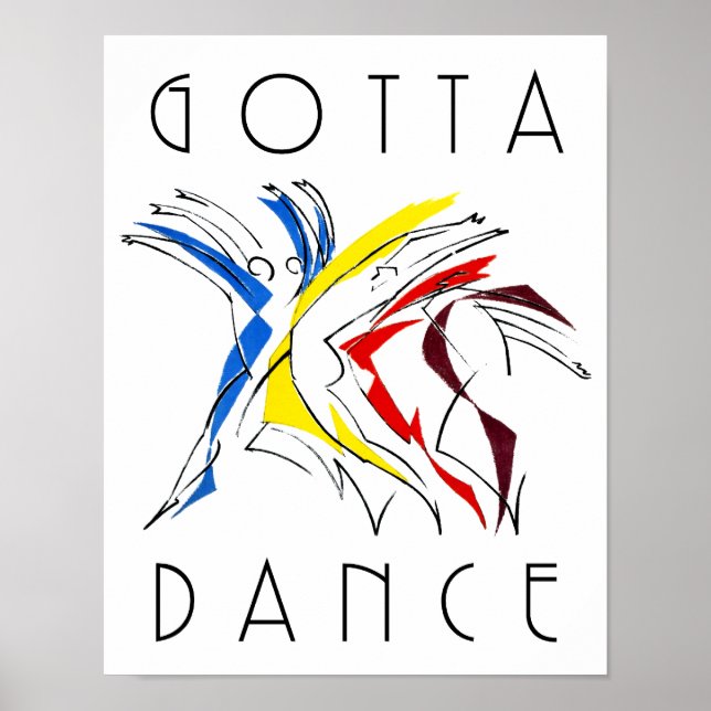Bailarines abstractos bailando - Obra de arte para (Frente)