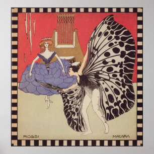 Bailarines - Arte vintage impreso por Kolo Moser