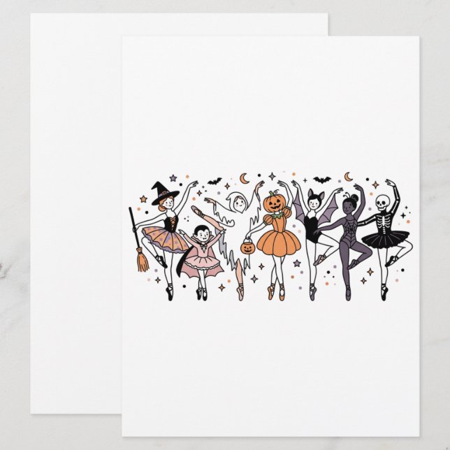 Bailarines de ballet de Halloween (Anverso / Reverso)