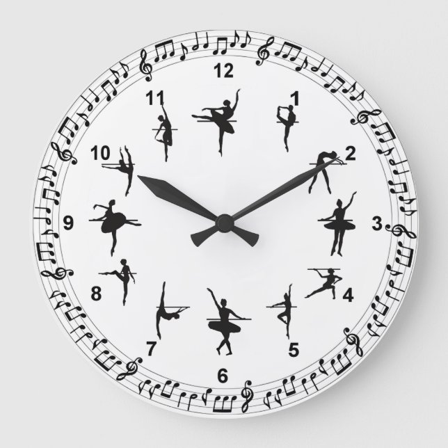 Bailarines de ballet Reloj de pared acrílico (Anverso)
