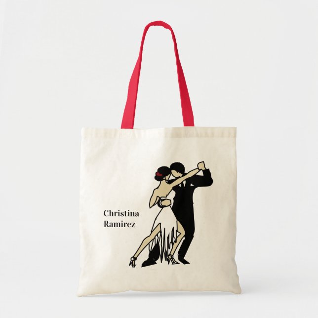 Bailarines de tango retro para la bolsa de la tote (Frente)