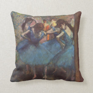 Bailarines Edgar Degas En Cojín decorativo Azul (
