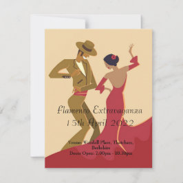 Bailarines Flamenco Vestido Rojo