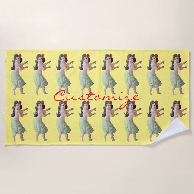 Bailarines hawaianos de hula toalla de playa Thund (Anverso)