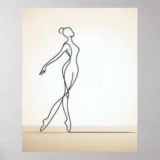 Baile Chica minimalista - Resumen de arte en línea