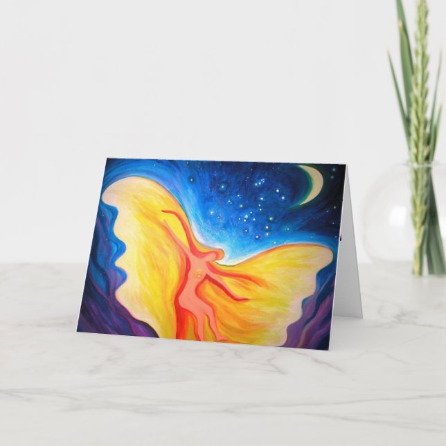 baile con la tarjeta del día de fiesta del ángel (Anverso)