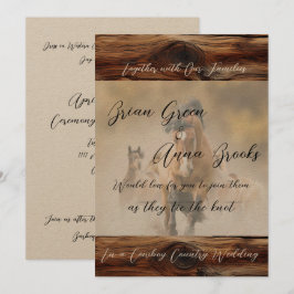 Baile de invitación a bodas de vacuno y barbacoa