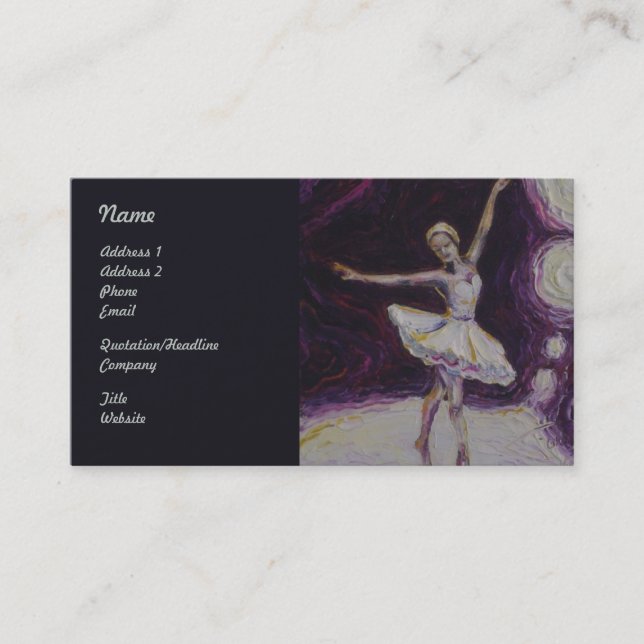 Baile de la bailarina en tarjetas de visita (Anverso)