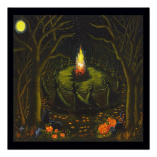 Baile de las brujas del poster 20 x 20 de
