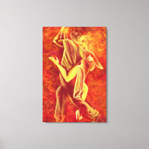 Baile de Tango Caliente - Pintura de Arte de Parej