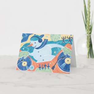 Baile del navidad de DJ del muñeco de nieve