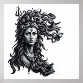 Baile divino: Arte de carbón vegetal de Shiva