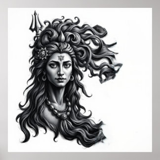 Baile divino: Arte de carbón vegetal de Shiva