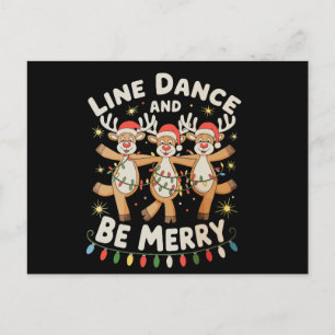 Baile en línea de renos y luces de Navidad alegre