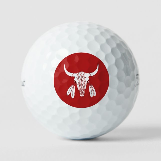Baile fantasma rojo Búfalo valor bolas de golf 12  (Anverso)