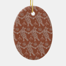 Baile Gingerbread Gatos Ornamento de Árbol de Navi