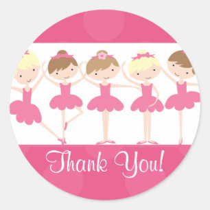 Baile Pink Ballerina Cumpleaños Gracias Pegatina