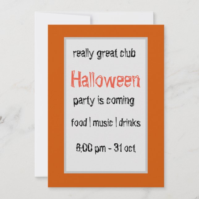 Bailemos la invitación de Halloween (Anverso)