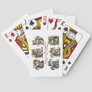 Bailes con ardillas jugando cartas