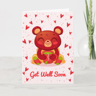 Baje pronto la tarjeta de felicitación de oso lind