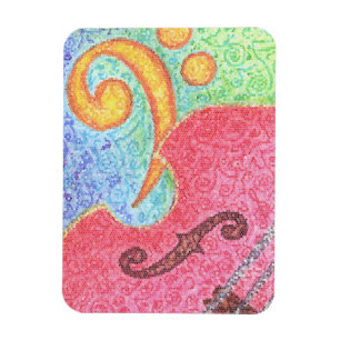 Bajo doble y Clef coloridos - imán