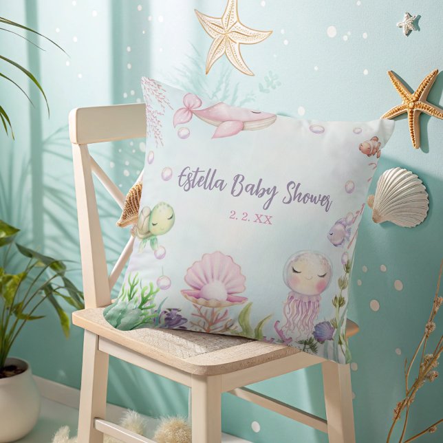 Bajo el Cojín decorativo de Baby Shower del mar (Subido por el creador)