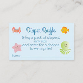 Bajo el mar Baby Shower Diaper Raffle Ticket